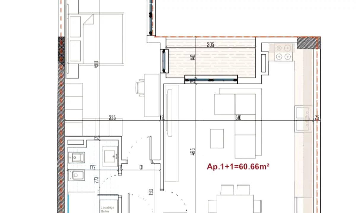 Shtepi ne shitje Apartament ne Tirane, 1+1, Mobilimi Bosh, pa mobiluar, Pagesa 84,072  Euro.