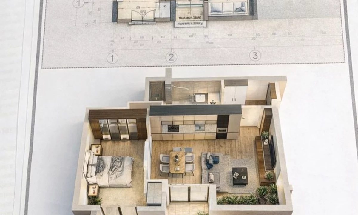 Shtepi ne shitje Apartament ne Tirane, 1+1, Mobilimi Bosh, pa mobiluar, Pagesa 73,700  Euro.
