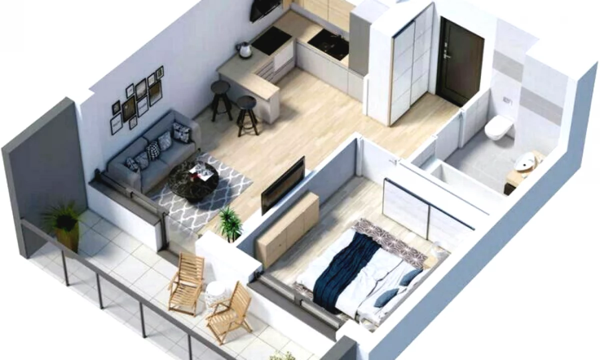 Shtepi ne shitje Apartament ne Tirane, 1+1, Mobilimi E mobiluar, Pagesa 105,000  Euro.