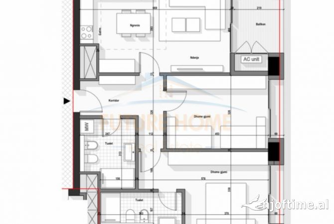 Shtepi ne shitje Apartament ne Tirane, 2+1, Mobilimi Bosh, pa mobiluar, Pagesa 302,000  Euro.