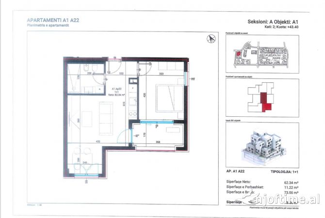 Shitet apartament 1+1,Square Village Dhermi