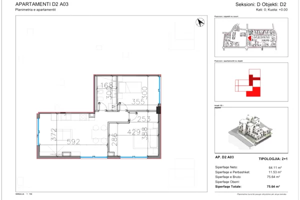 Shitet 2+1,Village Square Dhermi