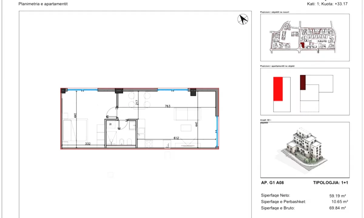 Shtepi ne shitje Apartament ne Vlore, 1+1, Mobilimi Bosh, pa mobiluar, Pagesa 195,000  Euro.