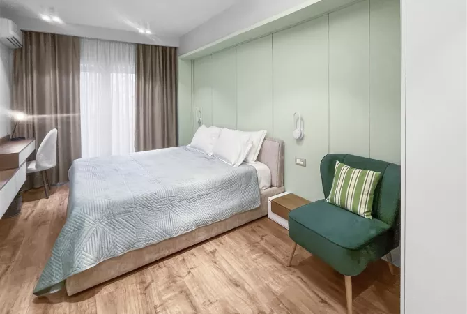 Shtepi me qera Apartament ne Tirane, 1+1, Mobilimi E mobiluar, Pagesa 1,100  Euro.
