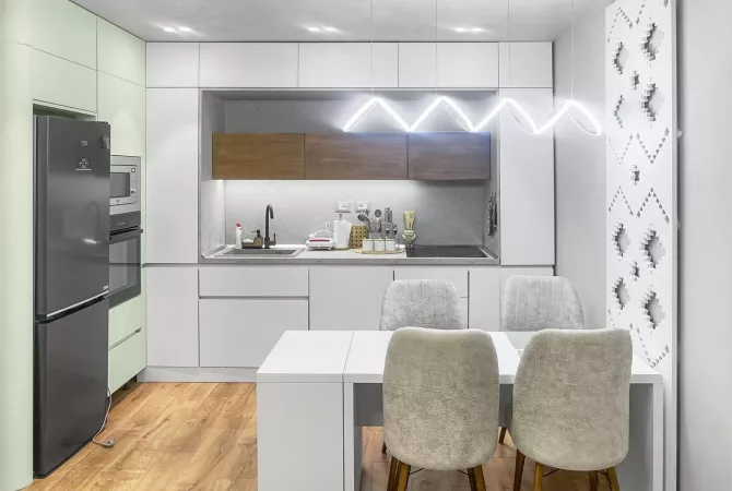 Shtepi me qera Apartament ne Tirane, 1+1, Mobilimi E mobiluar, Pagesa 1,100  Euro.