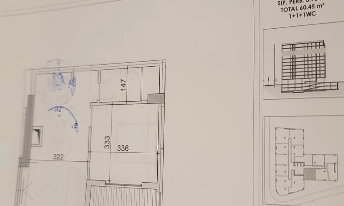 Shtepi ne shitje Apartament ne Tirane, 1+1, Mobilimi Bosh, pa mobiluar, Pagesa 99,620  Euro.