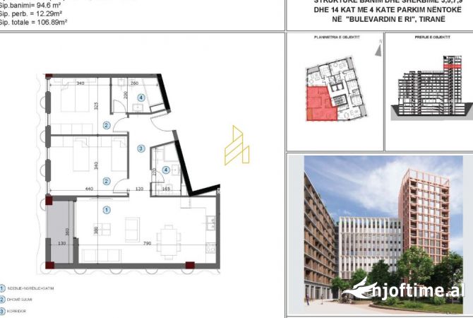 Shtepi ne shitje Apartament ne Tirane, 1+1, Mobilimi Bosh, pa mobiluar, Pagesa 151,584  Euro.