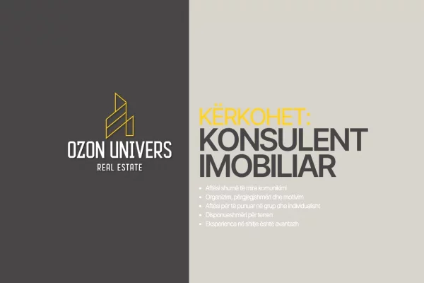 Njoftime Pune per Konsulent Imobiliar ne Tirane