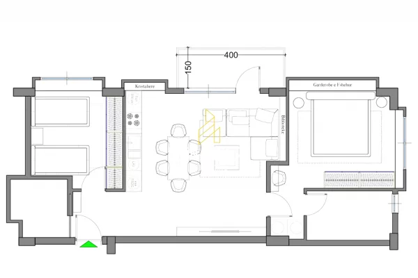 Shtepi ne shitje Apartament ne Tirane, 2+1, Mobilimi Bosh, pa mobiluar, Pagesa 200,000  Euro.