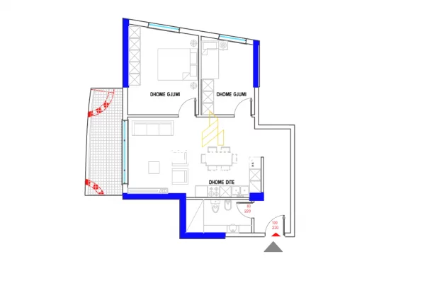 Shtepi ne shitje Apartament ne Tirane, 2+1, Mobilimi Bosh, pa mobiluar, Pagesa 200,600  Euro.