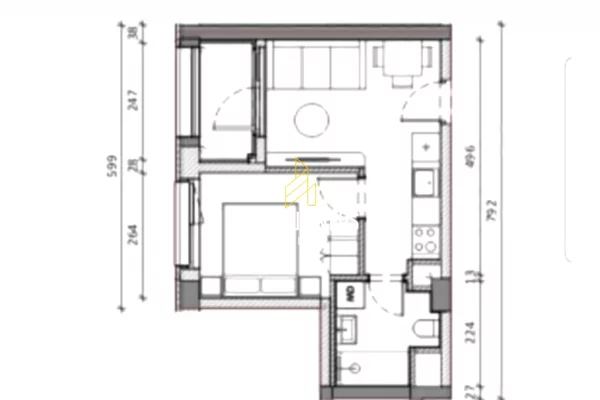 Apartment for sale in Tirana 1+1, Emty