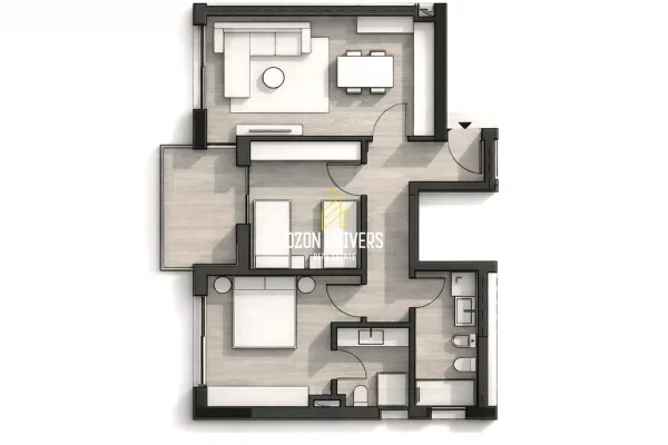 Shtepi ne shitje Apartament ne Tirane, 2+1, Mobilimi Bosh, pa mobiluar, Pagesa 143,695  Euro.