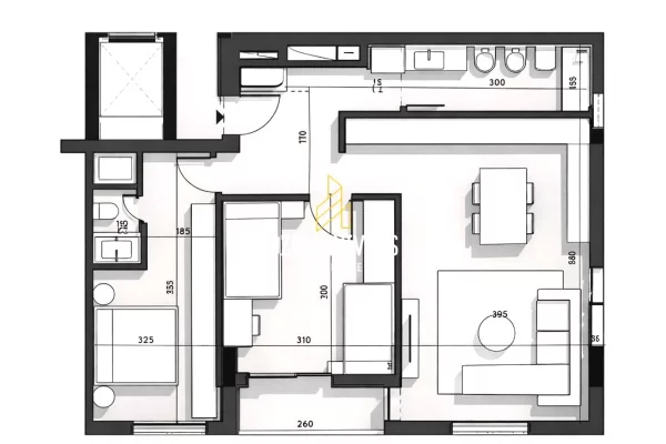Shtepi ne shitje Apartament ne Tirane, 2+1, Mobilimi Bosh, pa mobiluar, Pagesa 144,275  Euro.