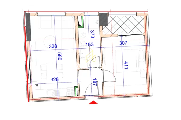 Shtepi ne shitje Apartament ne Tirane, 1+1, Mobilimi Bosh, pa mobiluar, Pagesa 143,727  Euro.