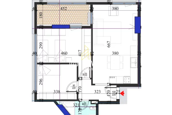 Shtepi ne shitje Apartament ne Tirane, 1+1, Mobilimi Bosh, pa mobiluar, Pagesa 170,275  Euro.