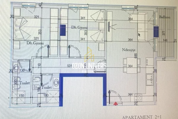 Shtepi ne shitje Apartament ne Tirane, 2+1, Mobilimi Bosh, pa mobiluar, Pagesa 117,500  Euro.