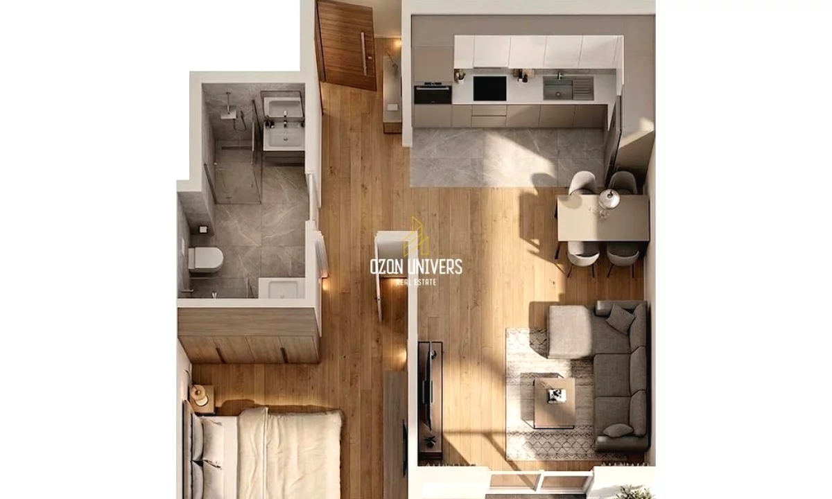 Shtepi ne shitje Apartament ne Tirane, 1+1, Mobilimi Bosh, pa mobiluar, Pagesa 67,210  Euro.