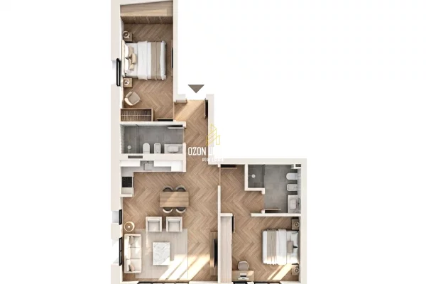 Apartament 1+1+parkim për shitje në Green Coast2