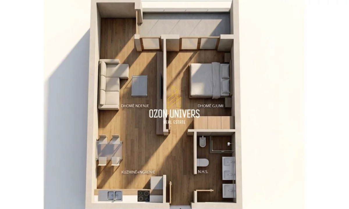 Shtepi ne shitje Apartament ne Tirane, 1+1, Mobilimi Bosh, pa mobiluar, Pagesa 89,880  Euro.