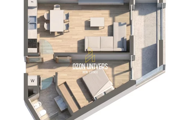 Apartament 1+1 për shitje, tek Sun Palasë, Dhërmi!