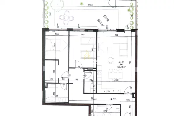 Shtepi ne shitje Apartament ne Tirane, 2+1, Mobilimi Bosh, pa mobiluar, Pagesa 314,615  Euro.