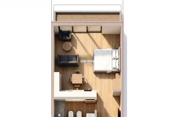 Shtepi ne shitje Apartament ne Vlore, Garsoniere, Mobilimi Bosh, pa mobiluar, Pagesa 124,880  Euro.