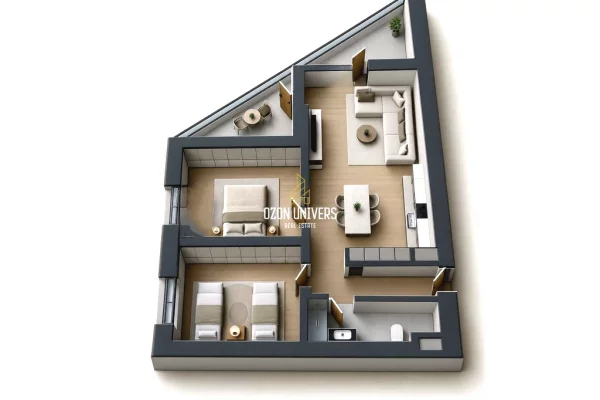 Shtepi ne shitje Apartament ne Tirane, 2+1, Mobilimi Bosh, pa mobiluar, Pagesa 126,989  Euro.