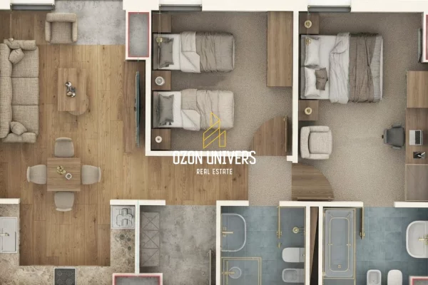 Shtepi ne shitje Apartament ne Tirane, 2+1, Mobilimi Bosh, pa mobiluar, Pagesa 360,000  Euro.