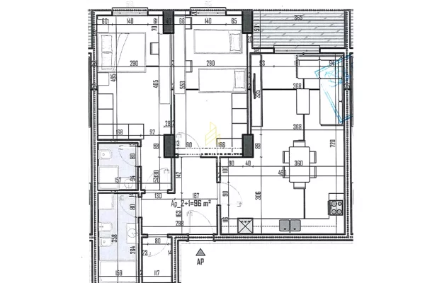 Shtepi ne shitje Apartament ne Tirane, 2+1, Mobilimi Bosh, pa mobiluar, Pagesa 107,616  Euro.