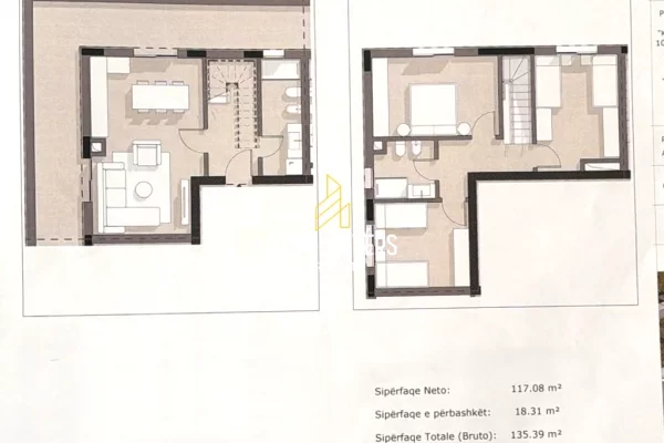 Shtepi ne shitje Duplex(shtepi me 2 kate) ne Tirane, 3+1, Mobilimi Bosh, pa mobiluar, Pagesa 235,024  Euro.