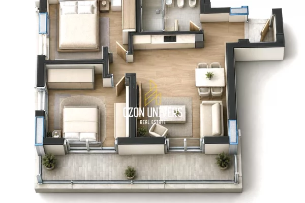 Shtepi ne shitje Apartament ne Tirane, 2+1, Mobilimi Bosh, pa mobiluar, Pagesa 15,000,000  Leke.