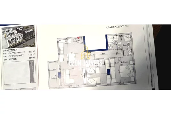 Shtepi ne shitje Apartament ne Tirane, 2+1, Mobilimi Bosh, pa mobiluar, Pagesa 128,000  Euro.