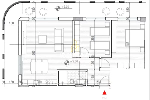 Shtepi ne shitje Apartament ne Vlore, 2+1, Mobilimi Bosh, pa mobiluar, Pagesa 290,950  Euro.