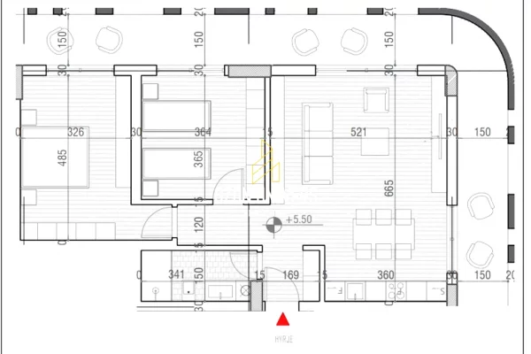 Shtepi ne shitje Apartament ne Vlore, 2+1, Mobilimi Bosh, pa mobiluar, Pagesa 296,824  Euro.