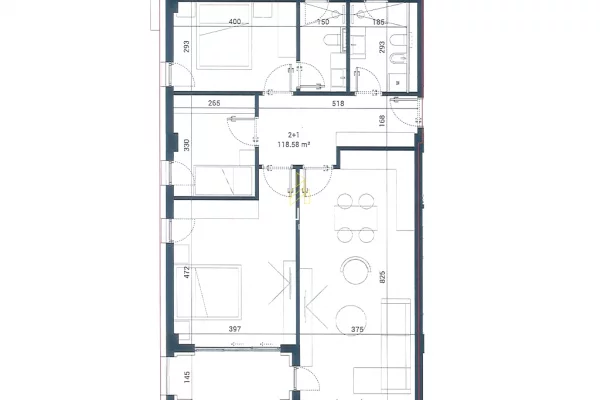 Shtepi ne shitje Apartament ne Himare, 3+1, Mobilimi Bosh, pa mobiluar, Pagesa 391,776  Euro.