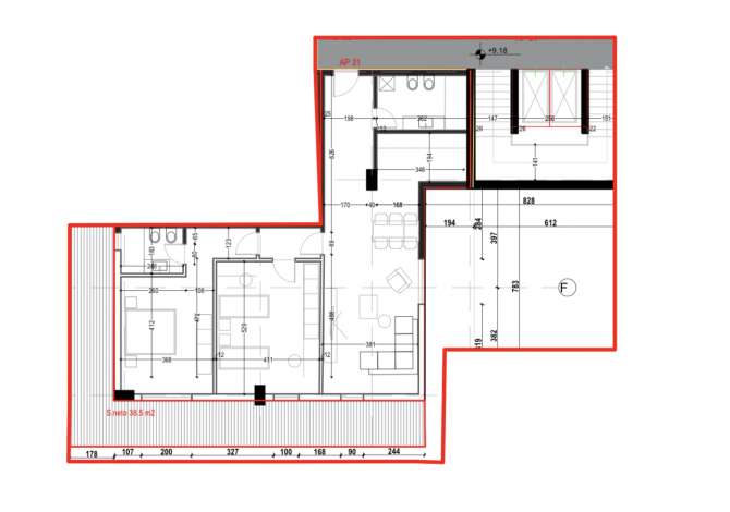 Shitet apartament 2+1+2 me pamje nga deti ne Dhermi