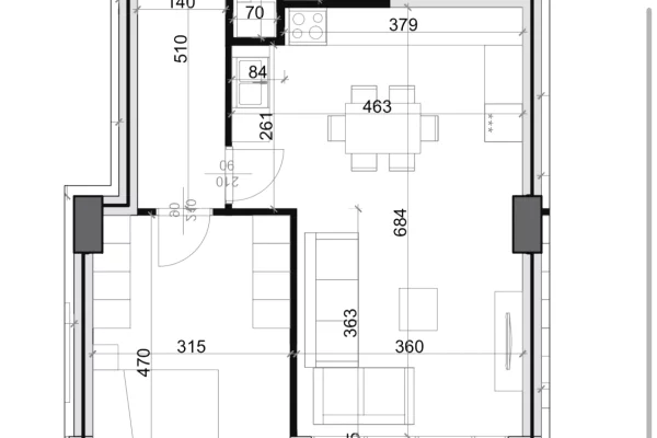 Shtepi ne shitje Apartament ne Tirane, 1+1, Mobilimi Bosh, pa mobiluar, Pagesa 215,000  Euro.