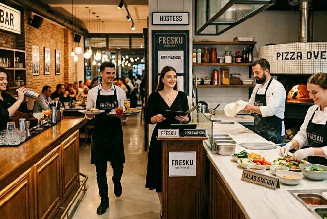 Njoftime Pune per 🍸Banakier/e, 🧑‍🍽️ Ndihmës Kamarier/e, 💁‍♀️ Hostess, 🍕 Picier, 🥗 Sallatier/e ne Tirane