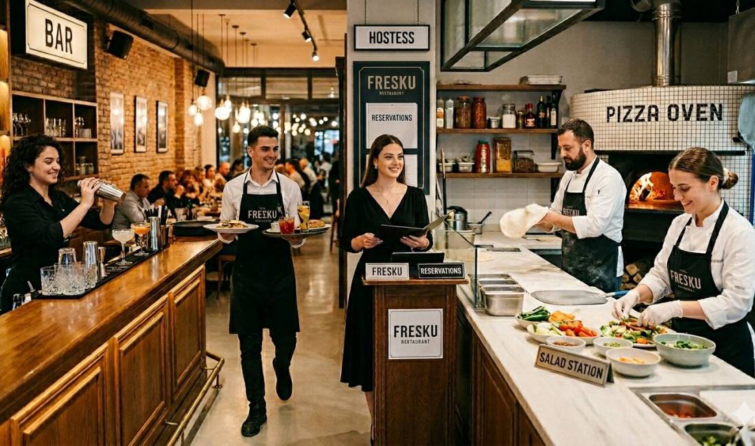 Njoftime Pune ne Tirane, Profesioni 🍸Banakier/e, 🧑‍🍽️ Ndihmës Kamarier/e, 💁‍♀️ Hostess, 🍕 Picier,  🥗 Sallatier/e , Fillestar/Pak eksperience, Pagesa Me Marreveshje.