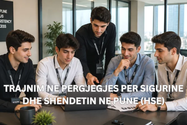Njoftime Pune per Trajnim profesional per Pergjegjes per Sigurine dhe Shendetin ne Pune (HSE) ne Tirane