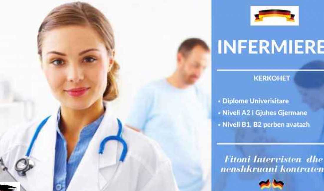 Njoftime Pune ne Tirane, Profesioni Infermiere , , Pagesa 1,800  Euro.