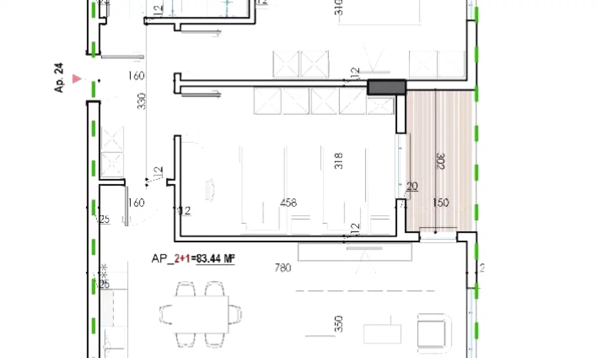 Appartamento in vendita a Tirana 2+1, Vuoto