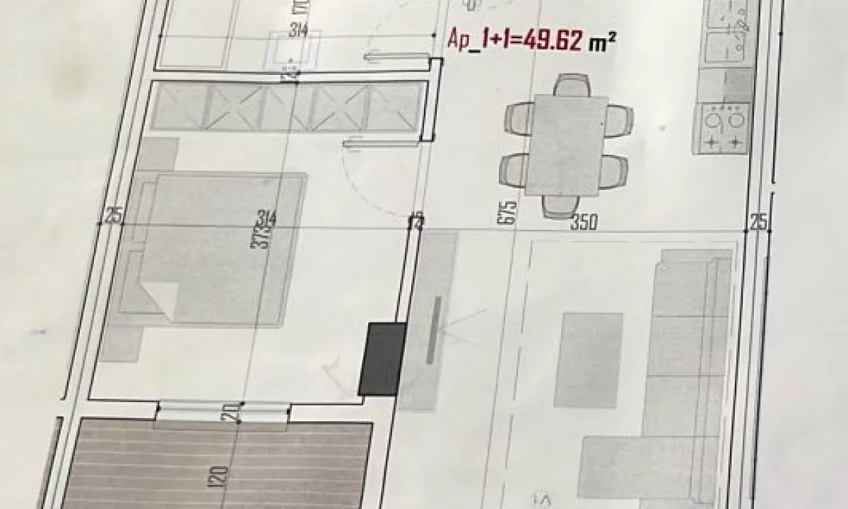 Shtepi ne shitje Apartament ne Tirane, 1+1, Mobilimi Bosh, pa mobiluar, Pagesa 69,000  Euro.