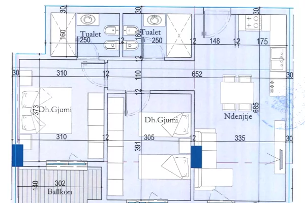 APARTAMENT 2+1+2 NE SHITJE PERBALLE CASA ITALIA
