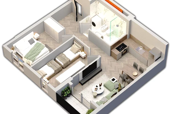 APARTAMENT 2+1 NE SHITJE NE LAPRAKE . MERRET ME KREDI