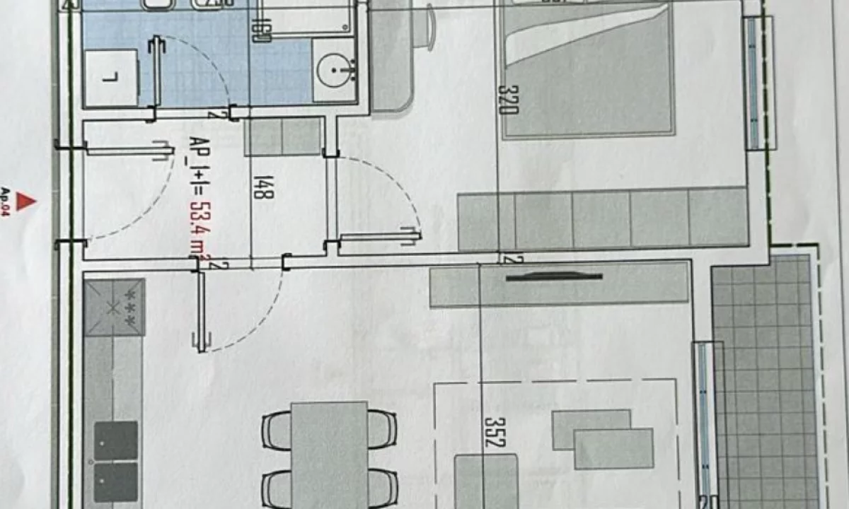 Shtepi ne shitje Apartament ne Tirane, 1+1, Mobilimi Bosh, pa mobiluar, Pagesa 53,900  Euro.