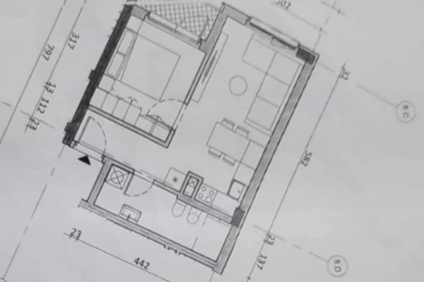 Shtepi ne shitje Apartament ne Tirane, 1+1, Mobilimi Bosh, pa mobiluar, Pagesa 77,000  Euro.