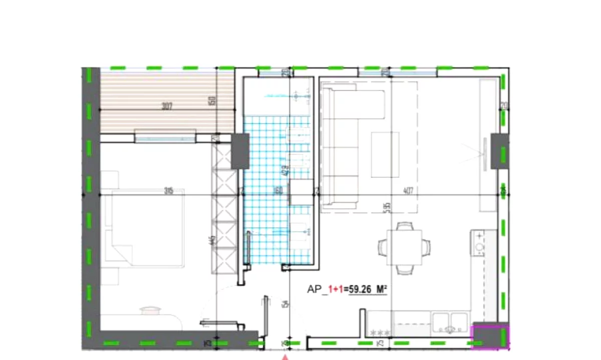 Shtepi ne shitje Apartament ne Tirane, 1+1, Mobilimi Bosh, pa mobiluar, Pagesa 57,000  Euro.