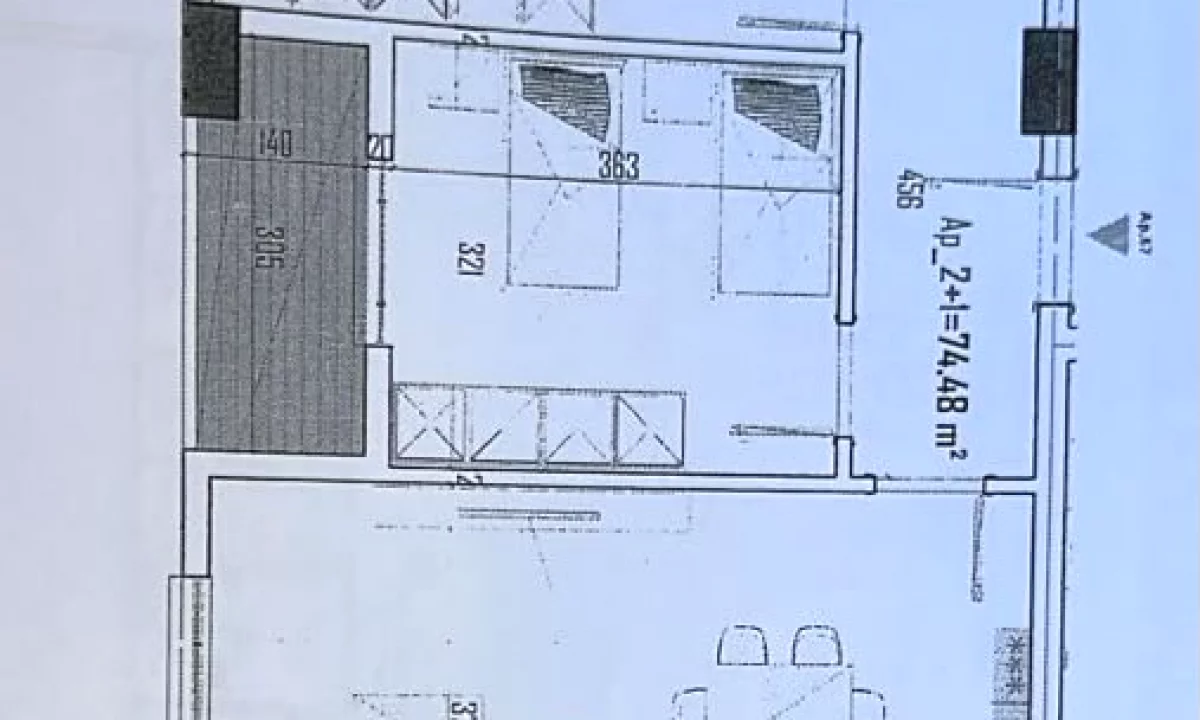 Shtepi ne shitje Apartament ne Tirane, 2+1, Mobilimi Bosh, pa mobiluar, Pagesa 103,000  Euro.