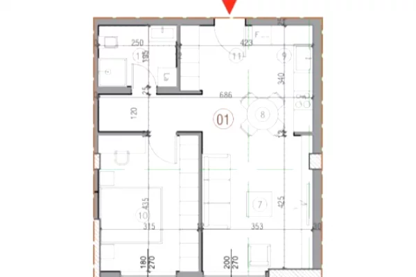 APARTAMENT 1+1 +VERANDE NE SHITJE TE LIQENI I THATE